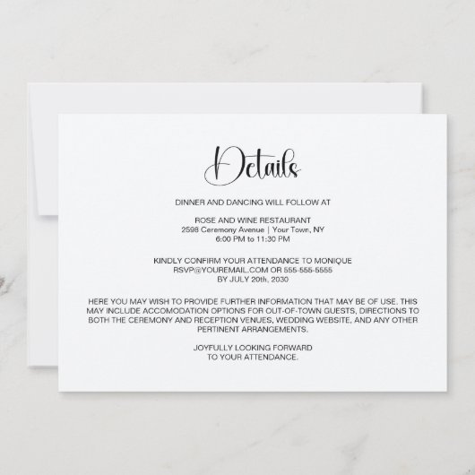 All in One Tropical Hibiscus Wedding 招待状 (裏面)