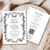 All in One Victorian Black Wedding Monogram