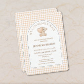 All in One We Can Bearly Wait Gingham Baby Shower 招待状