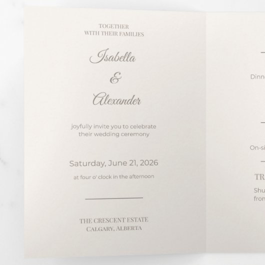 All-in-One Wedding Invitation Suite 三つ折り招待状 (内部最初)