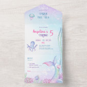 All in One Wedding Inviteテーマ航海のの誕生日 オールインワン招待状 (内側)