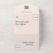 All in One Wedding Invite -薄紫の葉のフローラ オールインワン招待状 (外側)