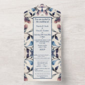 All in One Wedding Invite -薄紫の葉のフローラ オールインワン招待状 (内側)