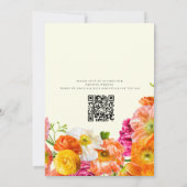 all in one wedding qr code orange poppy wedding 招待状 (裏面)
