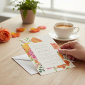 all in one wedding qr code orange poppy wedding 招待状