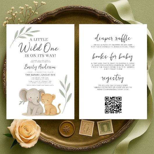 All in One Wild One Baby Shower 招待状