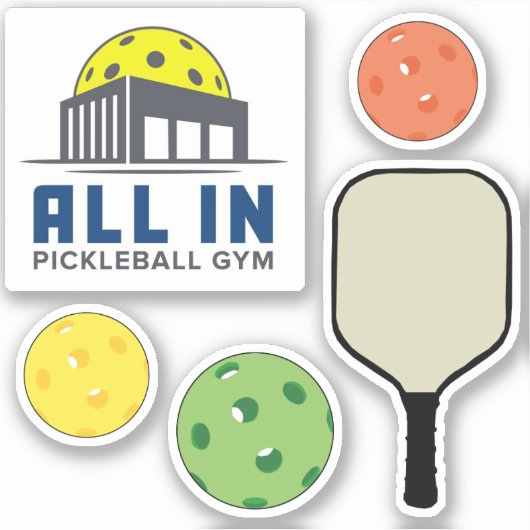 All In Pickleball Gym Stickers シール (正面)