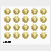 ALL INITIALS Gold Circle Monogram Soft Gold ラウンドシール (シート)