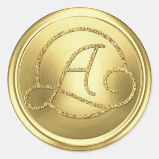 ALL INITIALS Gold Circle Monogram Soft Gold ラウンドシール (正面)