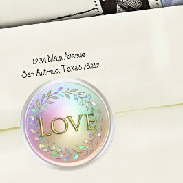 ALL INITIALS Gold Love Pearly Wreath ラウンドシール