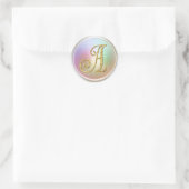 ALL INITIALS Gold Monogram 3 Pearly ラウンドシール (バッグ)
