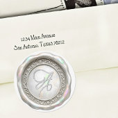 ALL INITIALS Gold Monogram Iridescent Silver ラウンドシール
