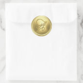 ALL INITIALS Gold Script Monogram Soft Gold ラウンドシール (バッグ)