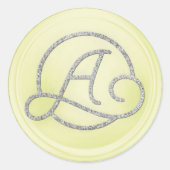 ALL INITIALS Silver Circle Monogram Butter ラウンドシール (正面)
