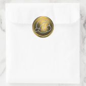 ALL INITIALS Silver Circle Monogram Old Gold ラウンドシール (バッグ)
