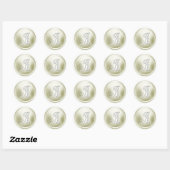 ALL INITIALS Silver Monogram 3 Off White ラウンドシール (シート)