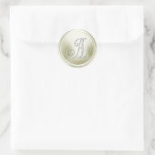 ALL INITIALS Silver Monogram 3 Off White ラウンドシール (バッグ)