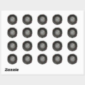 ALL INITIALS Silver Monogram Iridescent Silver ラウンドシール (シート)