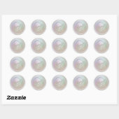 ALL INITIALS Silver Script Monogram Pearl Gray ラウンドシール (シート)