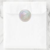 ALL INITIALS Silver Script Monogram Pearl Gray ラウンドシール (バッグ)