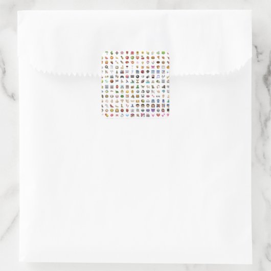 All iPhone / iOS emojis スクエアシール (バッグ)