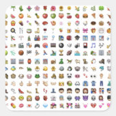 All iPhone / iOS emojis スクエアシール (正面)