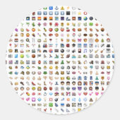 All iPhone / iOS emojis ラウンドシール (正面)