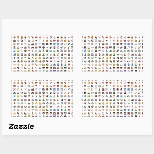All iPhone / iOS emojis 長方形シール (シート)