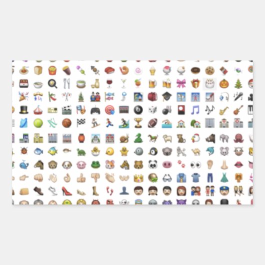 All iPhone / iOS emojis 長方形シール (正面)