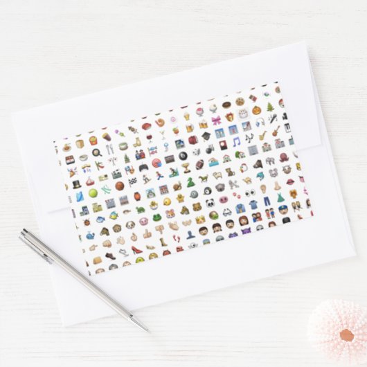 All iPhone / iOS emojis 長方形シール (封筒)
