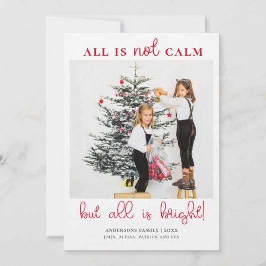 All is Brightおもしろいクリスマスキッズフォト シーズンカード (正面)