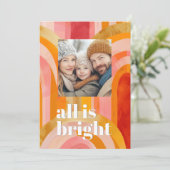 All is Bright カラフル Holidayお洒落 Photo シーズンカード (スタンド正面)