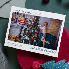 All is Bright ミニマル Christmas Kids Photo シーズンカード