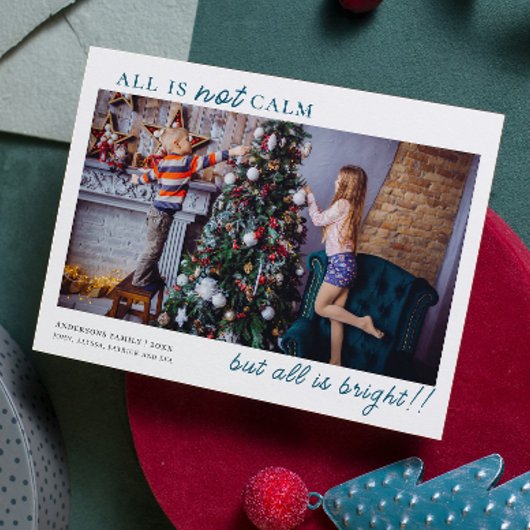 All is Bright ミニマル Christmas Kids Photo シーズンカード