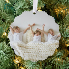 All is Bright モダン Christmas ミニマル Kids Photo オーナメントカード