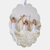 All is Bright モダン Christmas ミニマル Kids Photo オーナメントカード (左)