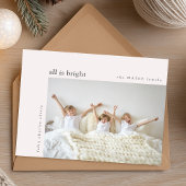 All is Bright モダン Christmas ミニマル Kids Photo シーズンカード