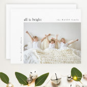 All is Bright モダン Christmas ミニマル Kids Photo シーズンカード