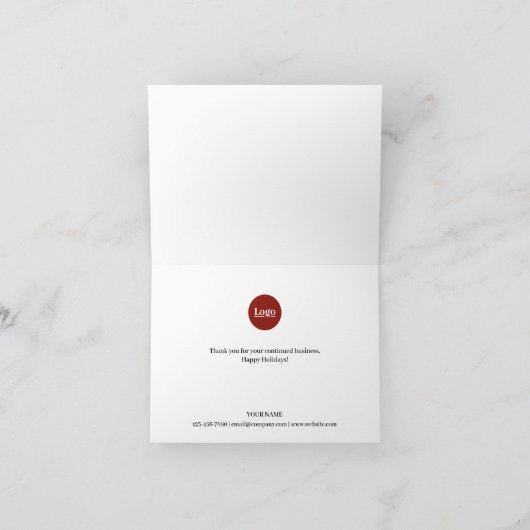 All Is Bright Business Logo Red White Script シーズンカード (内部)