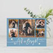 All Is Bright Denim Blue Multi Photo Holiday Card シーズンカード (スタンド正面)