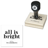 All Is Bright Personalized Christmas ラバースタンプ (押印)