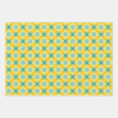 All is Bright Yellow and Blueフェスティバルデザイン ラッピングペーパーシート (正面)