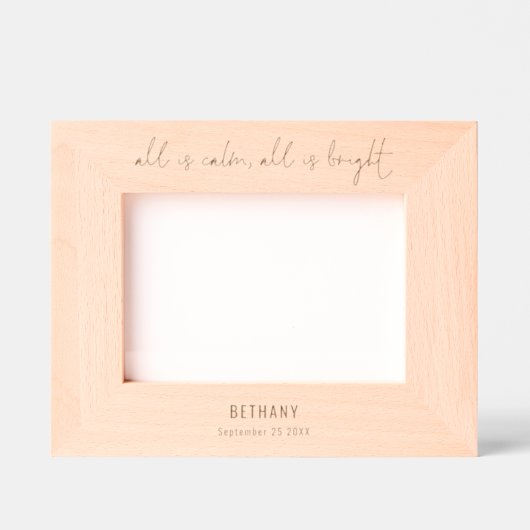 All is Calm新生児名誕生日 レーザー彫刻フレーム (正面)