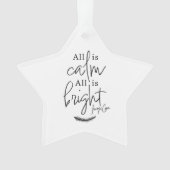 All Is Calm All is Bright モダン Acrylicオーナメント オーナメント (正面)
