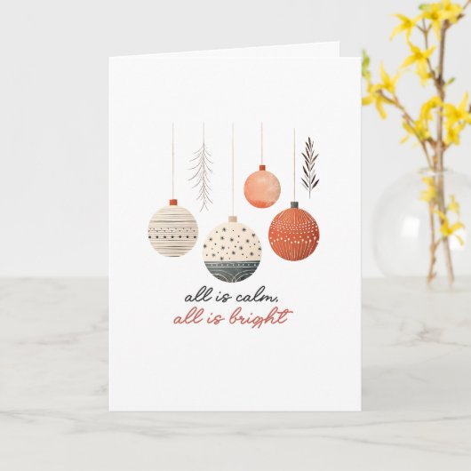 All is Calm All is Bright Christmas カード (黄色い花)