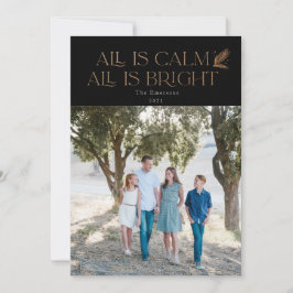 All is Calm All is Bright Christmas Photo Black