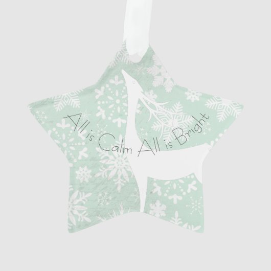 All is Calm All is Bright Deer Acrylicオーナメント オーナメント (裏面)