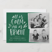 All is Calm All is Bright Green 2 Photo シーズンカード (正面)