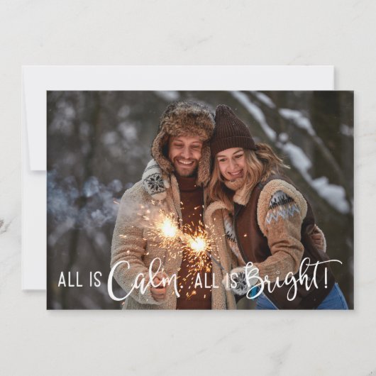 All is Calm All is Bright Holiday Photo Card シーズンカード (正面)