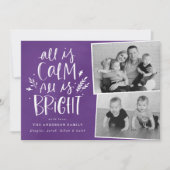 All is Calm All is Bright Purple 2 Photo シーズンカード (正面)